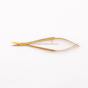 กรรไกรตัดหนังกำพร้าสแตนเลสสตีลทรงโค้งแบบมืออาชีพของรัสเซีย ด้ามจับแบนสีทอง แข็งแรง ทนทาน พร้อมสปริงขนาดเล็ก สำหรับทำเล็บ - Product Image 4