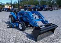Nouveau design, tracteur compact LS de haute qualité 25 CV avec chargeur frontal et pelle arrière, bleu, 4x4, moteur diesel, boîte de vitesses utilitaire agricole