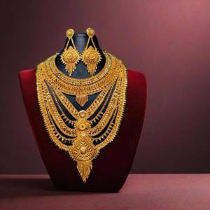 Boucles d'oreilles collier au prix le plus bas serties de boucles d'oreilles collier de style tendance plaqué or 22 carats à vendre par les exportateurs - Product Image 1