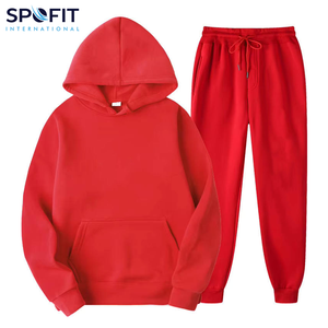 Ensemble de survêtement jogging uni grande taille avec logo unisexe pour hommes et femmes, survêtement personnalisé en molleton 100% coton avec poches, service OEM PK - Product Image 1