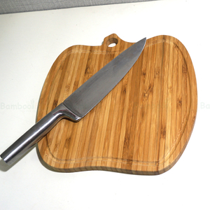 Tabla de Cortar de Bambú Ecológica D27 en Forma de Manzana para Cocina, Tabla de Cortar Rectangular con Logotipo Grabado con Láser para Frutas - Product Image 3