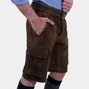 Lederhosen สั้นหนังบาวาเรียที่มีคุณภาพสูงปรับแต่งได้ด้วยการปักอย่างละเอียดสำหรับกิจกรรมและเทศกาลเยอรมันดั้งเดิม - Product Image 5