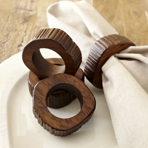 Rond de serviette en bois massif de haute qualité Design personnalisé Rond de serviette en bois Forme ronde Décoration de table et accessoires - Product Image 1