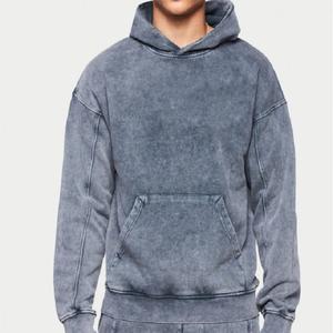 New Fashion <b>Men's</b> Acid Washed Tracksuit Custom Embroidered 100% Cotton Streetwear Oversized <b>Hoodie</b> Jogger Two-Piece Set - Product Image 2