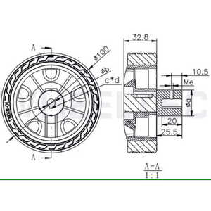 ล้อยางขับเคลื่อนลูกปืนแบบแอคทีฟรับน้ำหนักได้ไนลอนเหล็กโพลียูรีเทน - Product Image 1