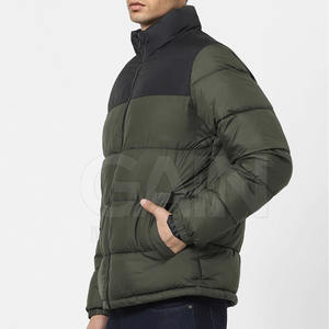 Veste bomber à capuche en duvet écologique respirante pour homme fabriquée en usine avec logo frontal 100% polyester rembourré faible MOQ - Product Image 2