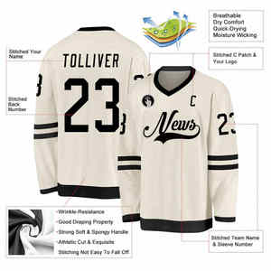 Maillot de hockey sur glace en polyester de haute qualité conception libre impression par sublimation logo brodé maillot de hockey sur glace personnalisé - Product Image 2