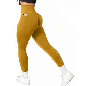 Tissu super doux femme taille haute Leggings de gymnastique contrôle du ventre course Legging d'entraînement pour les femmes Fitness exercice Yoga pantalon - Product Image 1