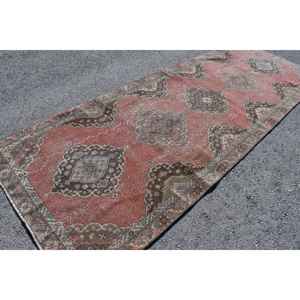 Alfombra Turca de 4.3x12 pies, Alfombra Vintage de Camuflaje Rojo - Product Image 2