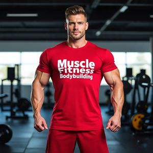 เสื้อยืดคอกลมแขนสั้นสำหรับผู้ชายผ้าคอตตอน100% แบบแห้งเร็วระบายอากาศได้ดี - Product Image 1