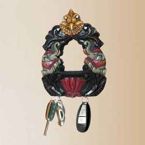Porte-clés en bois d'éléphant avec miroir en bois de manguier, décoration murale d'entrée, cadeau utilitaire et festif, commandes en gros - Product Image 6