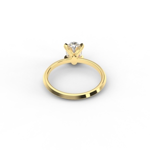 Anillo de Compromiso Solitario con Diamante Cultivado en Laboratorio, Corte Ovalado, Certificado por IGI, en Oro Blanco/Amarillo/Rosa de 9K - Product Image 3