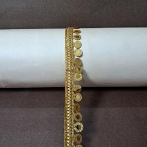 Accesorios de ropa más vendidos Cinta de encaje con adorno metálico Adorno de encaje de lurex plateado y dorado Recorte de encaje de plata dorada - Product Image 2