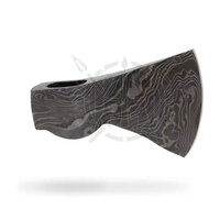 Outdoor-Camping-Überlebensausrüstung: Industrielle Qualität, handgefertigt, individuelles Design, Damaststahl-Doppelklingen-Tomahawk-Axtkopf aus Holz