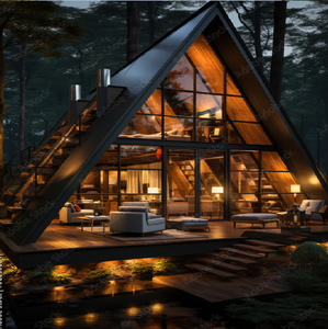 Villa Prefabricada Modular Triangular de Madera, Dormitorio, Cocina, Baño, Hotel, Edificio de Oficinas, TULPAR 2025, Estilo Europeo de Lujo - Product Image 6