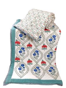 100% coton traditionnel fait à la main réversible couette main bloc imprimé confortable reine taille imprimé floral couette d'hiver - Product Image 3