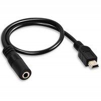 Câble audio noir micro USB mini USB vers jack 3.5mm de 30cm pour connecter les haut-parleurs du casque à des appareils micro USB pour moniteur projecteur