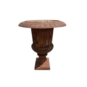 Pot de fleur d'urnes de jardin en métal de finition de nickel avec le piédestal pour le jardin extérieur - Product Image 4