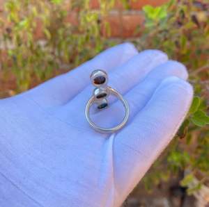 925 Sterling Silver Three Stone <b>Ring</b> Custom Boho Jewelry Big Chunky Natural <b>Turquoise</b> Shape Classic Style Wholesale <b>Ring</b> - Product Image 3