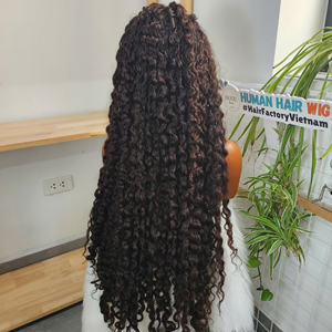 Perruque sans colle 100% cheveux humains vierges vietnamiens de luxe, 30 pouces, bouclés birmans, couleur brune, produits capillaires naturels pour femmes noires - Product Image 1