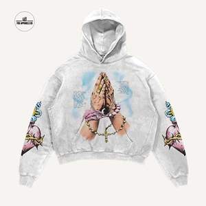 Sudadera con capucha y estampado de algodón DTG para hombre, conjunto de chándal y Sudadera con capucha de lana térmica con estampado de espuma para hombre, sudaderas con capucha - Product Image 5