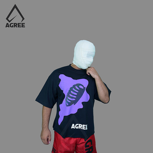 Camiseta Deportiva para Hombre, al Por Mayor, de Alta Calidad, Personalizada, Transpirable, de Secado Rápido, Corte Holgado, con Estampado Reflectante Rambo, Tejido Jersey, Marca Agree Sports - Product Image 3