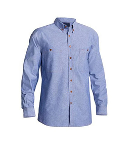 เสื้อเชิ้ตทำงานสีดำแขนยาวสำหรับผู้ชาย มีกระเป๋าหน้าอก สามารถเพิ่มโลโก้ตามสั่งได้ - Product Image 6
