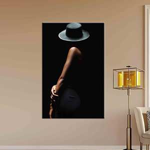 Impression de silhouette de femme élégante : Décoration murale moderne sur toile, encadrée style galerie - Product Image 1