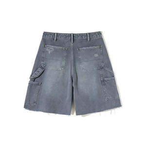 Pantalones cortos de moda para hombre, Vaqueros holgados, informales, de color sólido, grises, personalizados, de alta calidad - Product Image 4