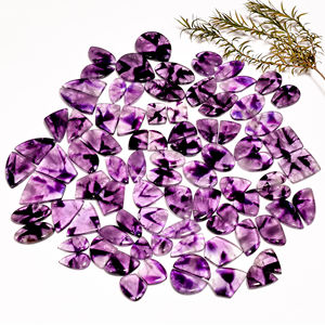 Paire de cabochons d'améthyste naturelle de super qualité pierres précieuses de quartz pour la fabrication de bijoux pierres précieuses en vrac disponibles en forme et taille mélangées - Product Image 3