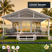 Suite d'hôtel modulaire certifiée de classe mondiale en conteneur de 40 pieds, extensible, préfabriquée, pour glamping, certifiée CE ISO, exportée dans 30 pays