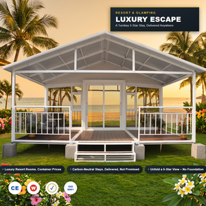 Suite d'hôtel modulaire certifiée de classe mondiale en conteneur de 40 pieds, extensible, préfabriquée, pour glamping, certifiée CE ISO, exportée dans 30 pays - Product Image 1
