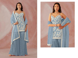 Camisa bordada Frente de HandKhaddi Bindi de algodón puro con camisa bordada Parte posterior de HandKhaddi Bindi de algodón puro - Product Image 6