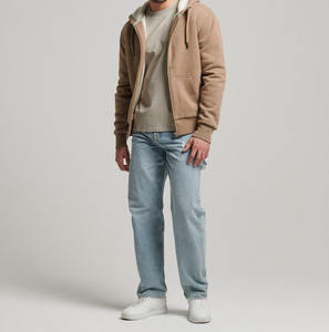 Sweat à capuche pour homme en molleton de coton d'hiver avec broderie 3D, style streetwear, multi-poches, manches longues, surdimensionné, fermeture éclair - Product Image 6