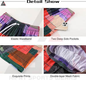 Meilleure vente Fitness 100% toile de coton solide décontracté séchage rapide taille élastique Shorts Logo personnalisé imprimé pour hommes Sublimation - Product Image 6