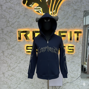 เสื้อฮู้ดผู้ชายพิมพ์ลายพัฟมีซิปแบบมืออาชีพ - Product Image 1