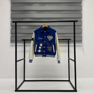 Veste universitaire Letterman à manches en cuir personnalisée pour hommes veste universitaire baseball OEM respirante en chenille au design vintage - Product Image 3