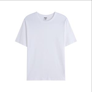 Camiseta de algodón en blanco de alta calidad para hombre, camiseta de manga corta informal suelta con logotipo personalizado para la piel para hombre - Product Image 3