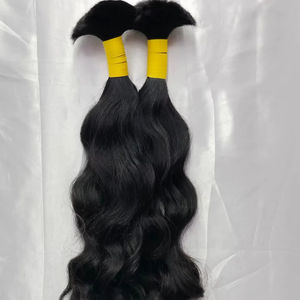 Vendedor de cabello de templo indio crudo de la India, vendedores de cabello indio virgen natural de cabello crudo, cabello humano trenzado a granel indio Remy 100% - Product Image 1