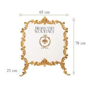 Parasol de Chimenea de Latón Dorado Estilo Barroco de Lujo y Juego de Herramientas a Juego - Product Image 5