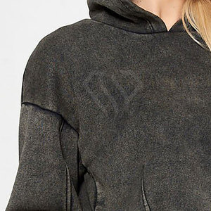 Meilleure vente de sweat à capuche en coton 100% pour femmes conception personnalisée logo avant style streetwear grande taille pour l'hiver - Product Image 5