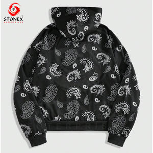 Ropa de calle de nueva moda pesada personalizada Impresión digital Vintage Acid Wash Sweat estilo desgastado Sun Faded Hoodie para hombres - Product Image 2