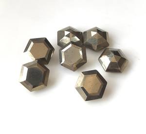 Pyrite dorée naturelle, taille hexagonale facettée, 6mm-30mm, pierre précieuse en vrac pour la fabrication de bijoux, prix de gros - Product Image 6