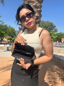 Bolso de mano de piel sintética estilo occidental para mujer, Cartera de piel sintética con cremallera - Product Image 5