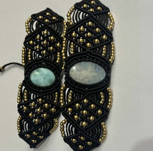 สร้อยข้อมือ20to25mm ลาริมาร์หรือรุ้งสไตล์โบฮีเมียนสร้อยข้อมือมิตรภาพที่กำหนดเองด้ายสีดำ - Product Image 2