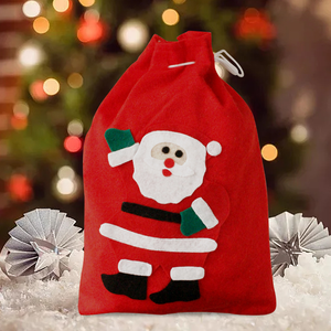 <b>Red</b> Christmas Hat <b>Gift</b> <b>Bag</b> for Small Clothes Christmas Party Decoration Layout with Logo Printing - Product Image 3