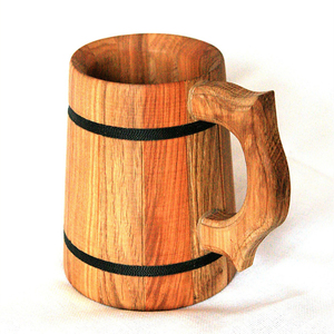 Collection Vintage Design Moderne Chope à Bière en Bois de Taille Personnalisée Polie Brillante avec Poignée Intérieure Tasse en Acier Vaisselle Restaurant Maison - Product Image 4