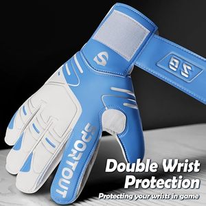 Gants de gardien de but de football pour enfants, garçons, jeunes et adultes, paumes en latex à forte adhérence, protection des osselets, gants de football pour enfants - Product Image 4