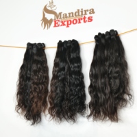 Extensions de cheveux naturels noirs, alignés dans le sens des cuticules, vierges, indiens, Remy, ondulés, en mèches, non traités chimiquement, cheveux humains