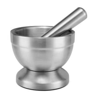 Molinillo de hierbas y especias, mortero y Maja de aluminio para herramienta de cocina, mortero y Maja de acero inoxidable, fabricante de India - Product Image 2